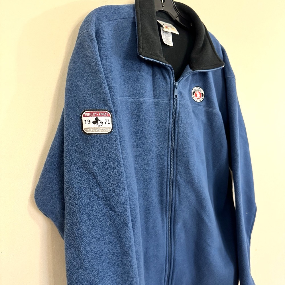 Walt Disney World Blue Fleece Full Zip Mickey Always Authentic Jacket Size M